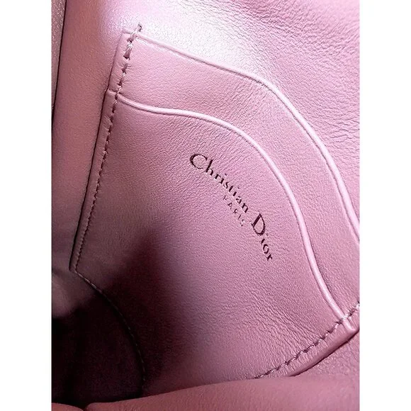 Christian Dior Cannage Caro Multifunctional Pouch Pink Leather Quilted Bag Small - Picture 12 of 12